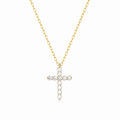 Faceted Crystal Cross Necklace